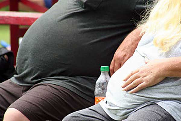 Two obese person sitting
