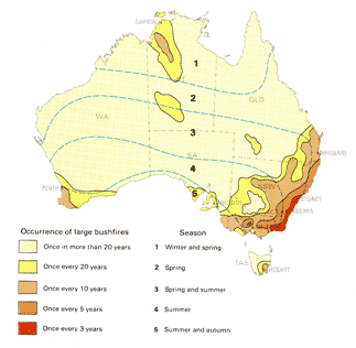 Map of large bushfires