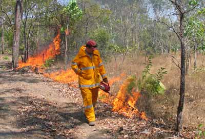 Lighting up with a drip torch